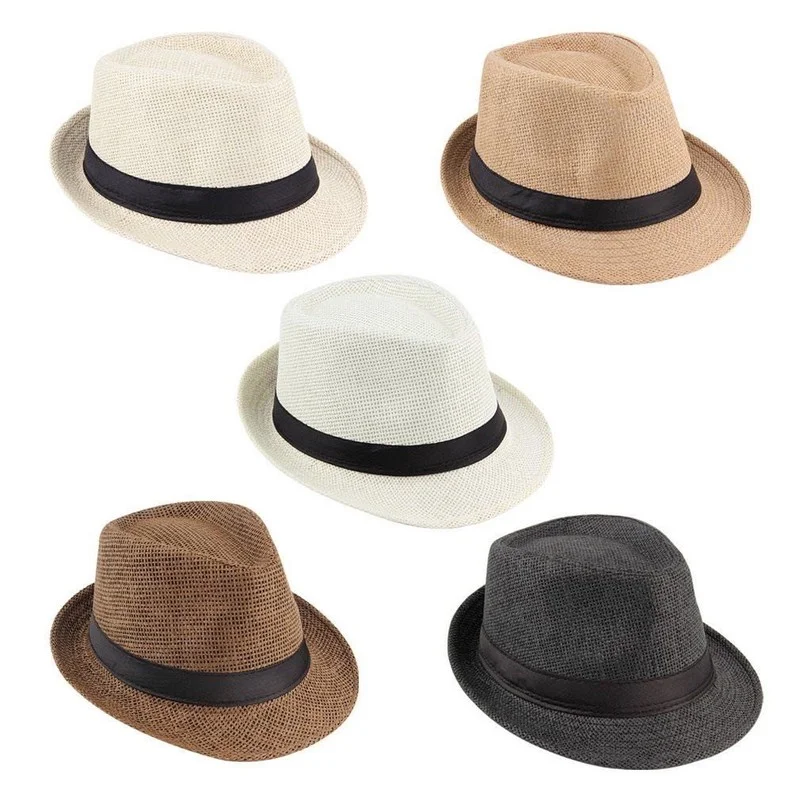 

Модная летняя Панама от солнца для женщин и мужчин, Пляжная соломенная шляпа для мужчин, Кепка с защитой от ультрафиолета, ковбойская, искус...