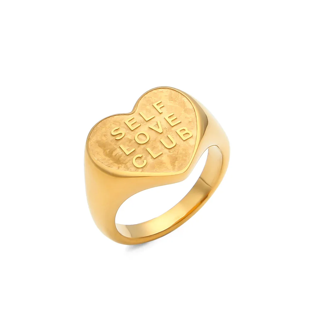 New ins net red with the same heart-shaped English SELF LOVE CLUB ring light luxury fashion jewelry women wholesale
New ins net red with the same heart-shaped English SELF LOVE CLUB ring light luxury fashion jewelry women wholesale