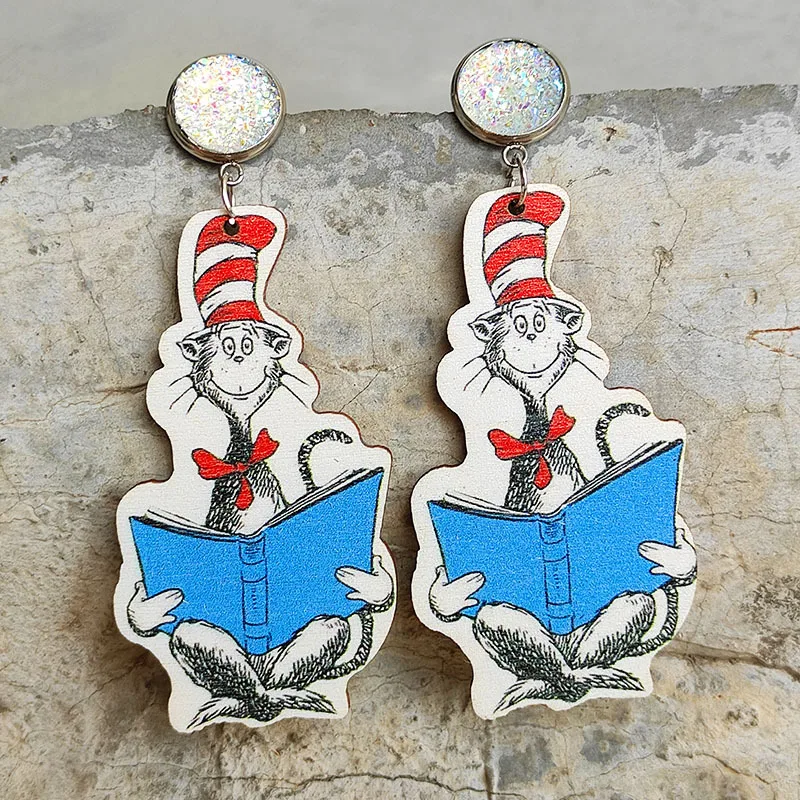 Wooden Cat Teacher's Day Earrings Cute Animals Monster print Earrings Teacher Jewelry Graduation Gift pendientes mujer
Wooden Cat Teacher's Day Earrings Cute Animals Monster print Earrings Teacher Jewelry Graduation Gift pendientes mujer