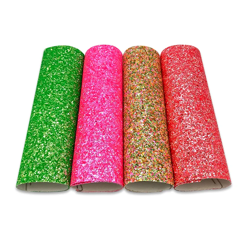 Fluorescent Shiny Chunky Glitter Faux Leather Fabric Knitted Backing for Making Shoes/Wallets/DIY Accessories
Fluorescent Shiny Chunky Glitter Faux Leather Fabric Knitted Backing for Making Shoes/Wallets/DIY Accessories