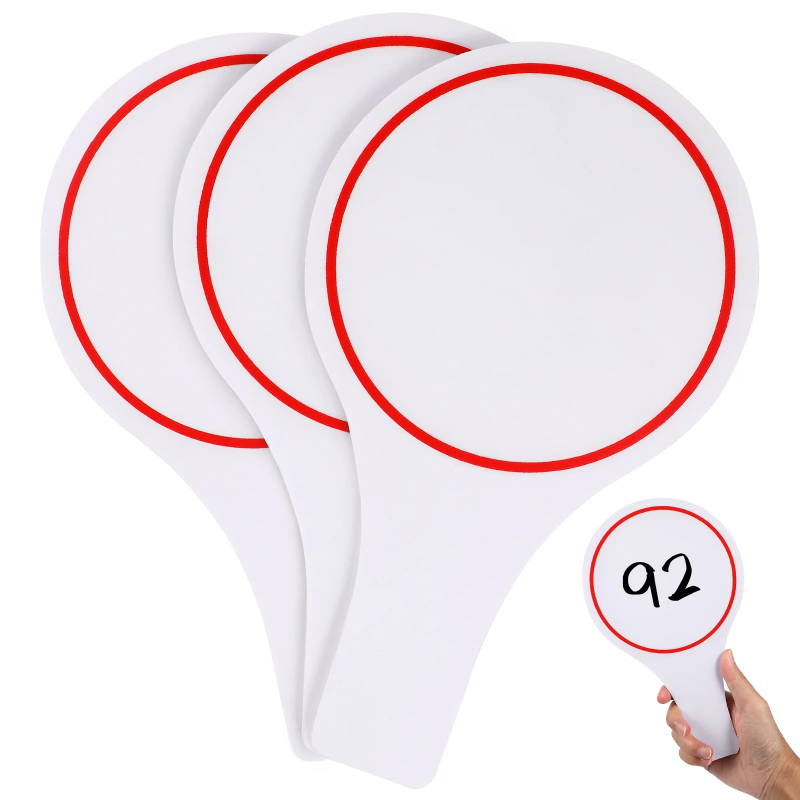3 Pcs Blank Boards Erasable Writing Handheld Voting Answer Paddle Scoreboards for Teaching Voting Bidding Scoring Whiteboard
3 Pcs Blank Boards Erasable Writing Handheld Voting Answer Paddle Scoreboards for Teaching Voting Bidding Scoring Whiteboard