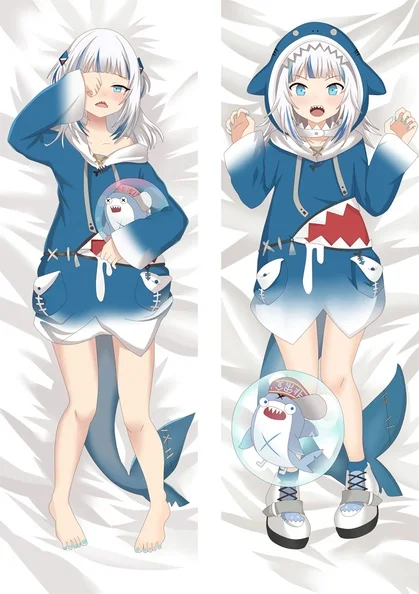 60x180cm Anime Hololive VTuber Gawr Gura Dakimakura Pillow Case Body Hugging Cushion Cover Bedding Decorate 
60x180cm Anime Hololive VTuber Gawr Gura Dakimakura Pillow Case Body Hugging Cushion Cover Bedding Decorate