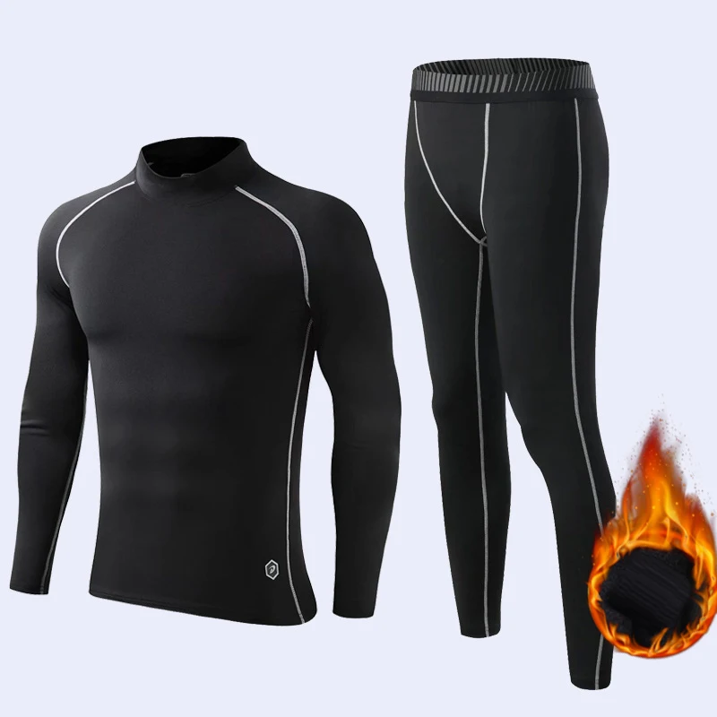 Комплект спортивной одежды для мужчин сухого покроя, тренировочный комплект, спортивное термобелье для бега, тренировок, тренажерного зала, трико