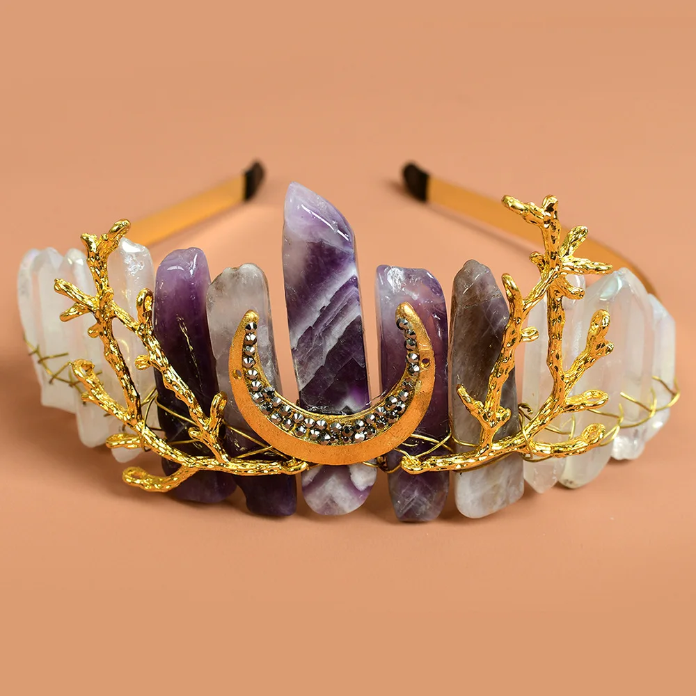 Amethyst Crystal Healing Energy Headband Handmade Hair Hoop Hair Accessories Natural Stone Crown Witch Head Band Hair Jewelry
Amethyst Crystal Healing Energy Headband Handmade Hair Hoop Hair Accessories Natural Stone Crown Witch Head Band Hair Jewelry