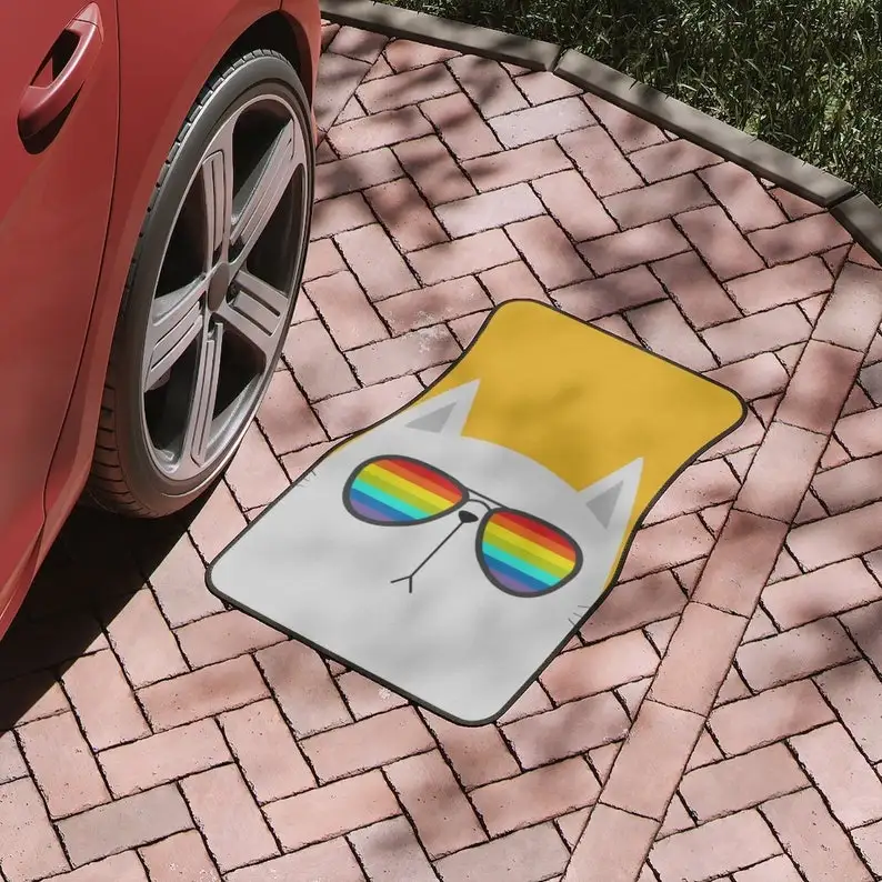 Cute cartoon cat Car Floor Mats, custom print car car floor mat Kitten in rainbow sunglasses Car Floor Mats, cat car interior de
Cute cartoon cat Car Floor Mats, custom print car car floor mat Kitten in rainbow sunglasses Car Floor Mats, cat car interior de