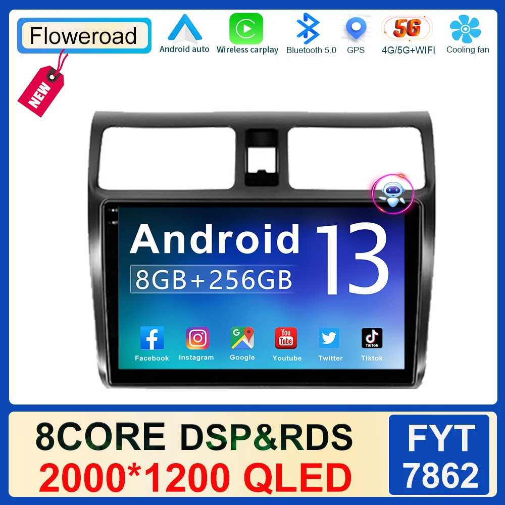 2K SCREEN For Suzuki Swift 3 2003 - 2010 Multimedia Video Player Navigation Stereo Carplay GPS Android No 2din 2 din DVD 8G+128G 
2K SCREEN For Suzuki Swift 3 2003 - 2010 Multimedia Video Player Navigation Stereo Carplay GPS Android No 2din 2 din DVD 8G+128G