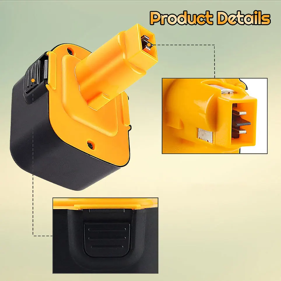 Ni-Mh 12800mAh DC9071 Battery Compatible with DeWalt 12 Volt Battery DW9071 DW9072 DW953 DE9037 DE9071 Cordless Power Tools 
Ni-Mh 12800mAh DC9071 Battery Compatible with DeWalt 12 Volt Battery DW9071 DW9072 DW953 DE9037 DE9071 Cordless Power Tools