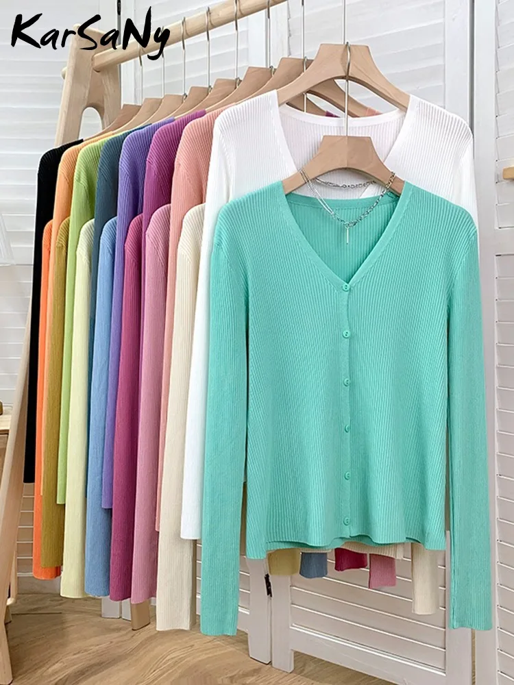 Summer Short Cardigan For Women Long Sleeve Thin Sweaters Pink V Neck Ice Silk Knit Cardigan Short Women Summer Korean Fashion
Summer Short Cardigan For Women Long Sleeve Thin Sweaters Pink V Neck Ice Silk Knit Cardigan Short Women Summer Korean Fashion