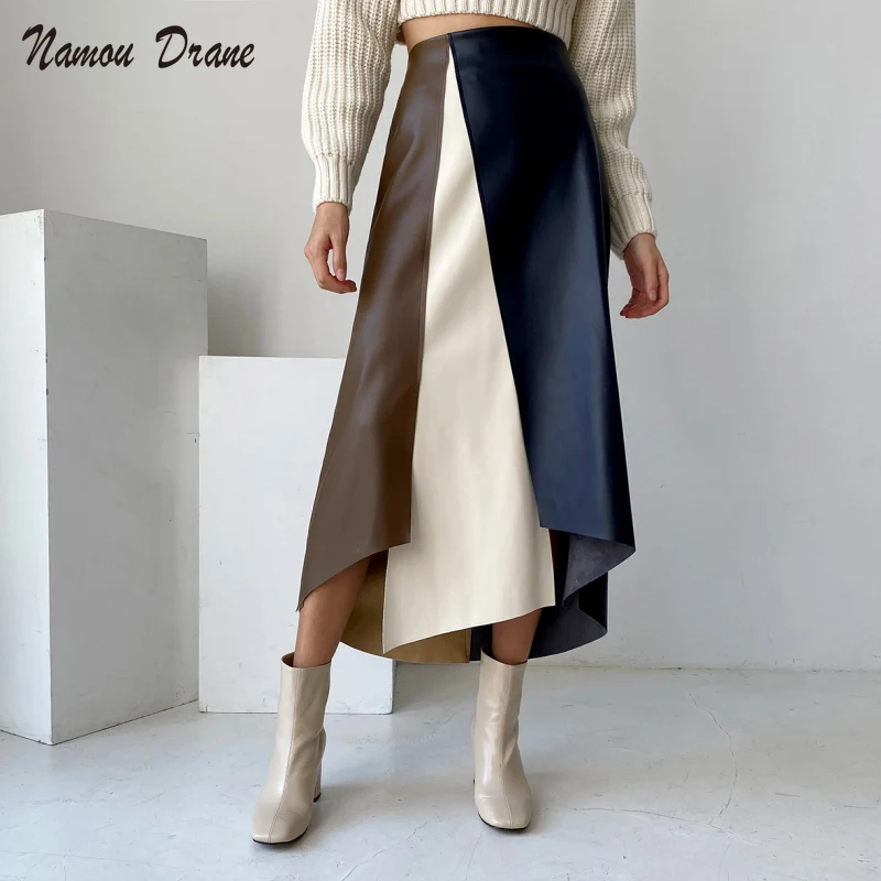 Женские юбки с завышенной талией Namou, Элегантные повседневные трапециевидные юбки контрастных цветов в Корейском стиле, Осень-зима 2021
Женские юбки с завышенной талией Namou, Элегантные повседневные трапециевидные юбки контрастных цветов в Корейском стиле, Осень-зима 2021