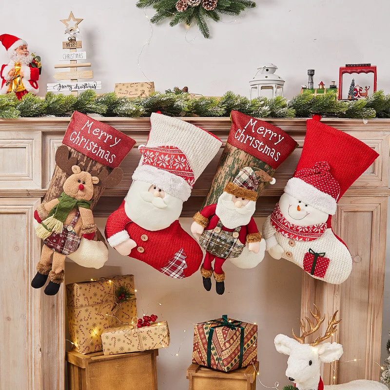 

Рождественские носки, Подарочный пакет, Санта-Клаус, снеговик, лось, рождественские носки, подвеска на Рождество, украшение для дома