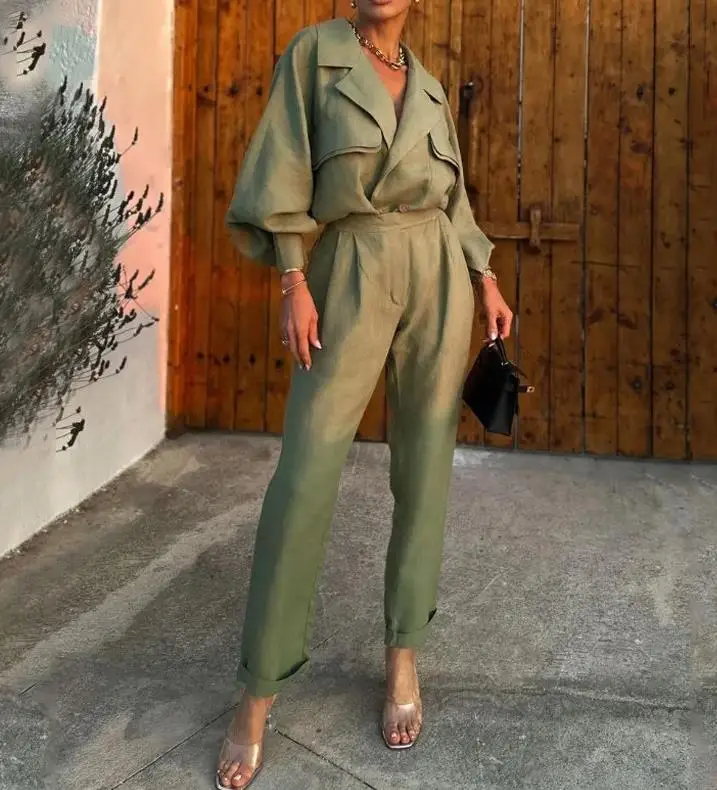 Женский офисный костюм из двух предметов, Новый Модный повседневный Свободный Топ с длинным рукавом и длинные брюки с карманами, осенний костюм для женщин
Женский офисный костюм из двух предметов, Новый Модный повседневный Свободный Топ с длинным рукавом и длинные брюки с карманами, осенний костюм для женщин