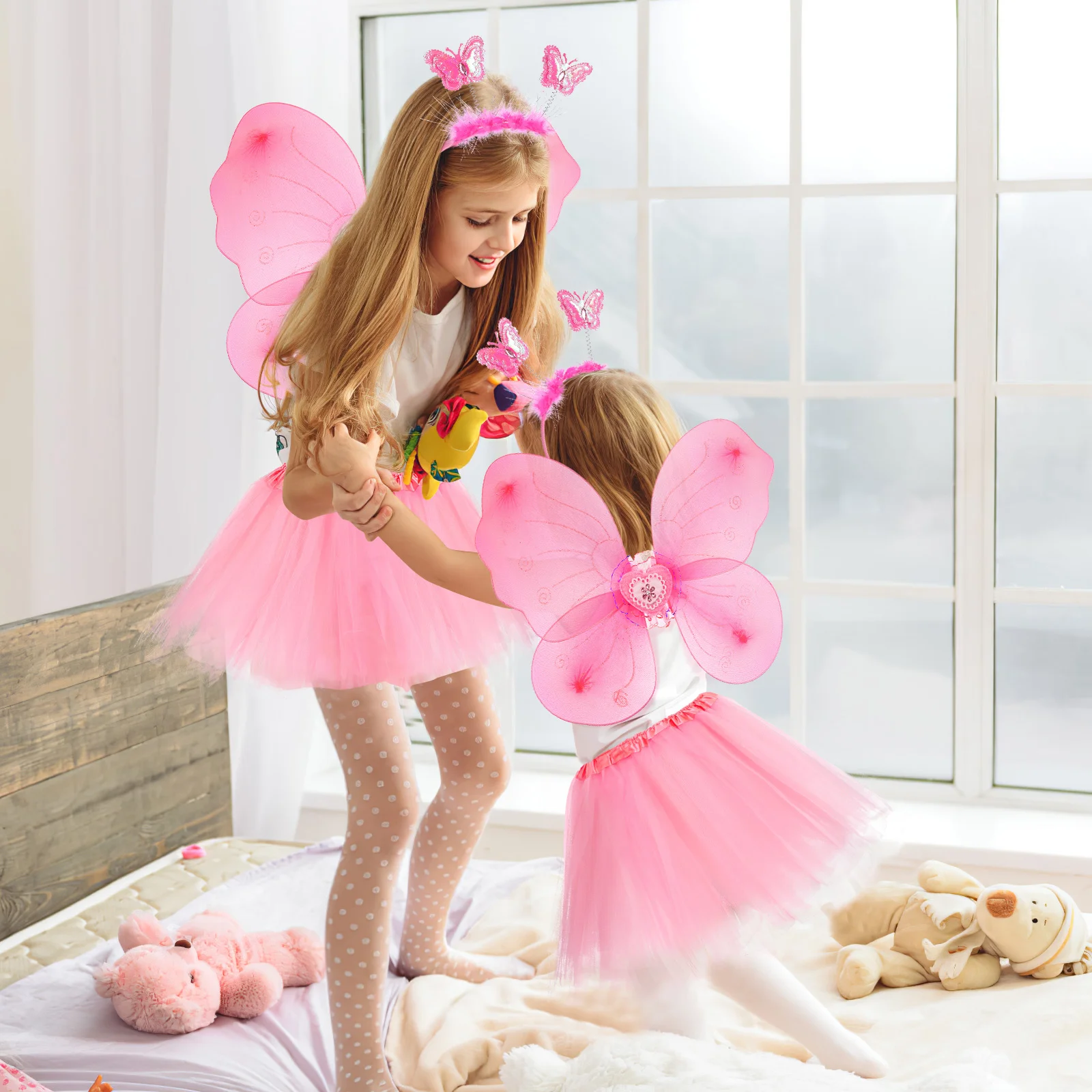 Костюм феи для косплея, комплект из 4 предметов для девочек с крыльями бабочки, женская одежда
Костюм феи для косплея, комплект из 4 предметов для девочек с крыльями бабочки, женская одежда