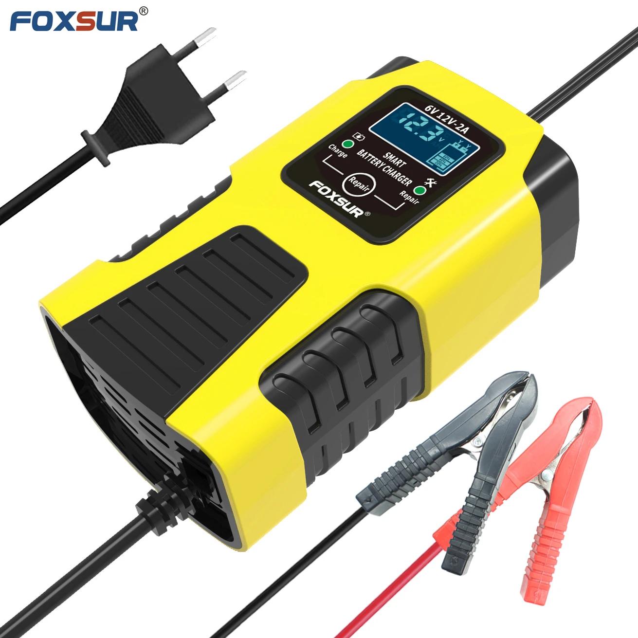 FOXSUR 6V & 12V Smart Battery Maintainer - Battery Chargers - Trickle Charger - for Cars, Motorcycles, ATVs, Lawn Mower and More
FOXSUR 6V & 12V Smart Battery Maintainer - Battery Chargers - Trickle Charger - for Cars, Motorcycles, ATVs, Lawn Mower and More