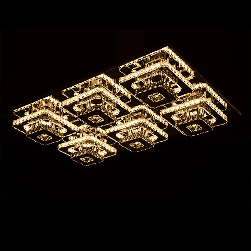 

Светодиодный искусство деко прямоугольные Квадратные золотые серебряные хрустальные люстры Lamparas De Techo потолочные светильники. Потолочная лампа для гостиной