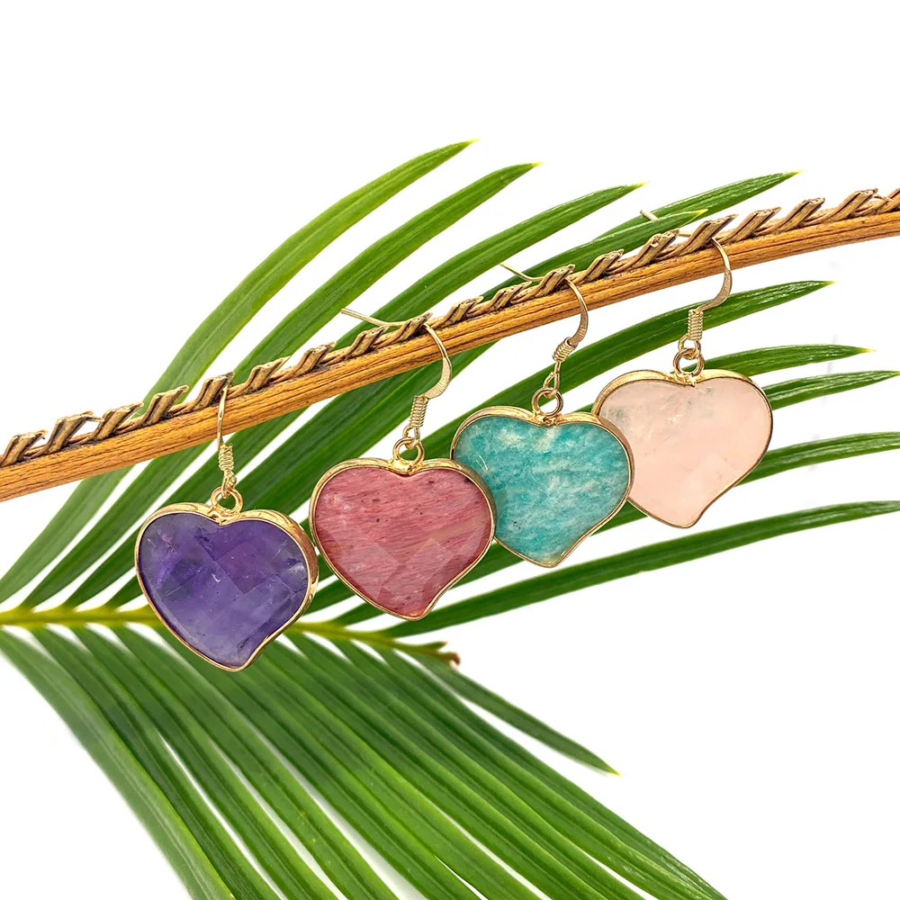 Fashion Natural Stone Heart Pendant Earrings 24x25mm Amethyst Mahogany Grain DIY Elegant Lady Charm Stud Jewelry Wholesale Pair
Fashion Natural Stone Heart Pendant Earrings 24x25mm Amethyst Mahogany Grain DIY Elegant Lady Charm Stud Jewelry Wholesale Pair