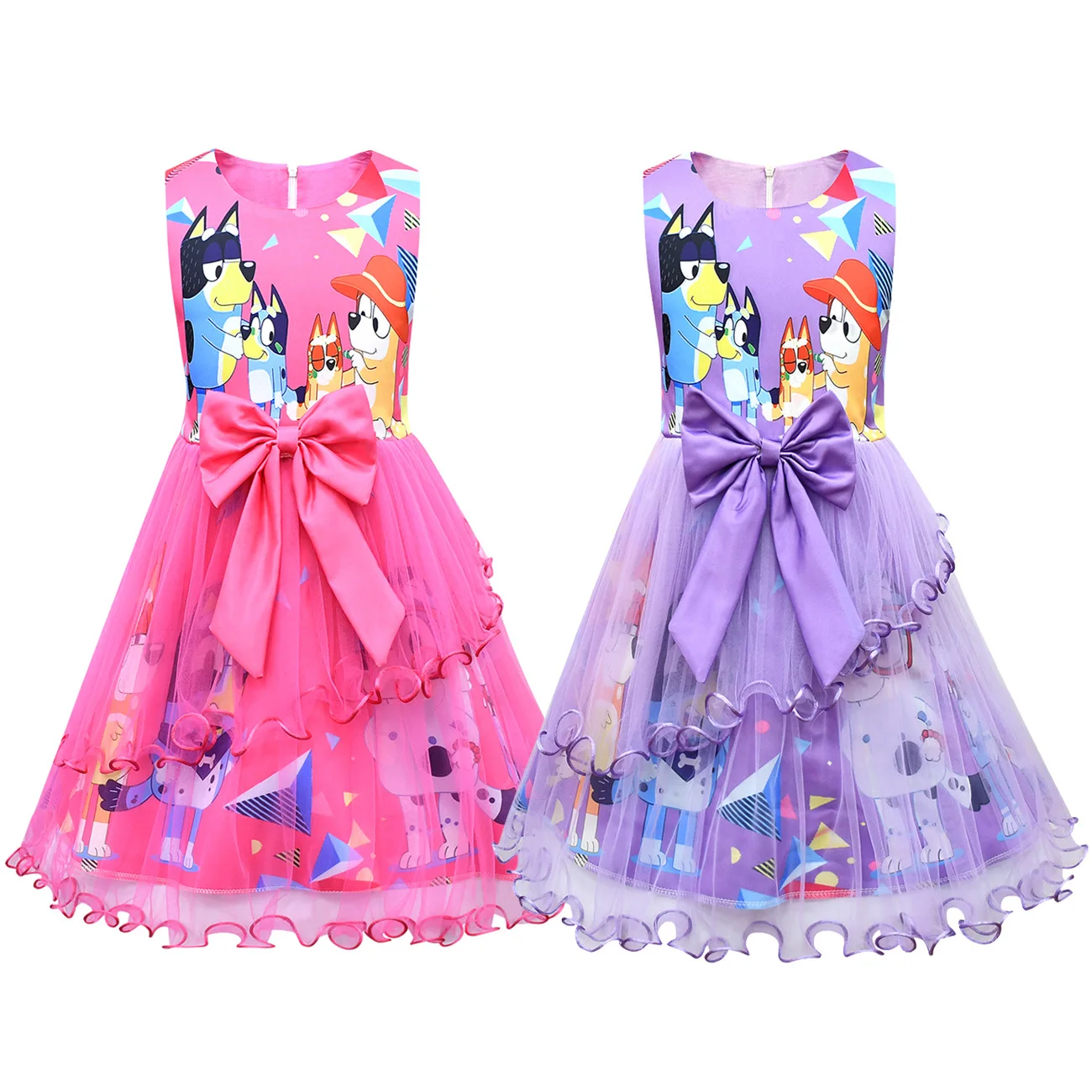 Girls Tulle Cartoon Printed Dogs Princess Dress Bow Sleeveless Lotus Leaf Charm Kids Birthday Party Skirt Christmas Clothing
Girls Tulle Cartoon Printed Dogs Princess Dress Bow Sleeveless Lotus Leaf Charm Kids Birthday Party Skirt Christmas Clothing