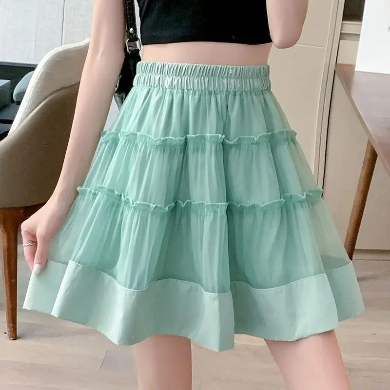 New Summer Pleated Elastic High Waisted A Line Preppy Style Skirt Solid Color Ruffle Casual Loose Female Beach Short Jupes M136
New Summer Pleated Elastic High Waisted A Line Preppy Style Skirt Solid Color Ruffle Casual Loose Female Beach Short Jupes M136