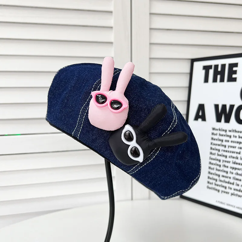 New Cute Cartoon Sunglasses Rabbit Denim Fabric Beret Thin Fashionable Retro Versatile Denim Artist Hat Foldable Hip Hop Cap Men 
New Cute Cartoon Sunglasses Rabbit Denim Fabric Beret Thin Fashionable Retro Versatile Denim Artist Hat Foldable Hip Hop Cap Men