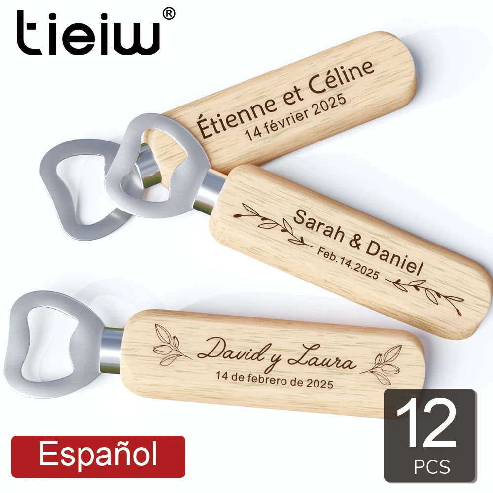 12 Pcs Wedding Bottle Opener Personalized Wood Engraved with Bride's Names and Wedding Date-Unique and Practical Gifts for Guests and Decorations Perfect Gift for Guests
12 Pcs Wedding Bottle Opener Personalized Wood Engraved with Bride's Names and Wedding Date-Unique and Practical Gifts for Guests and Decorations Perfect Gift for Guests