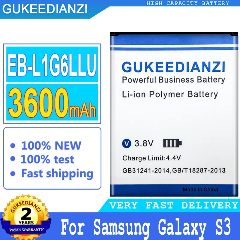 

3600mAh GUKEEDIANZI Battery EB-L1G6LLU for Samsung Galaxy S3 Grand DUOS Neo SIII i9300 i9300i i9305 i9082 i9080 i9060 i9301