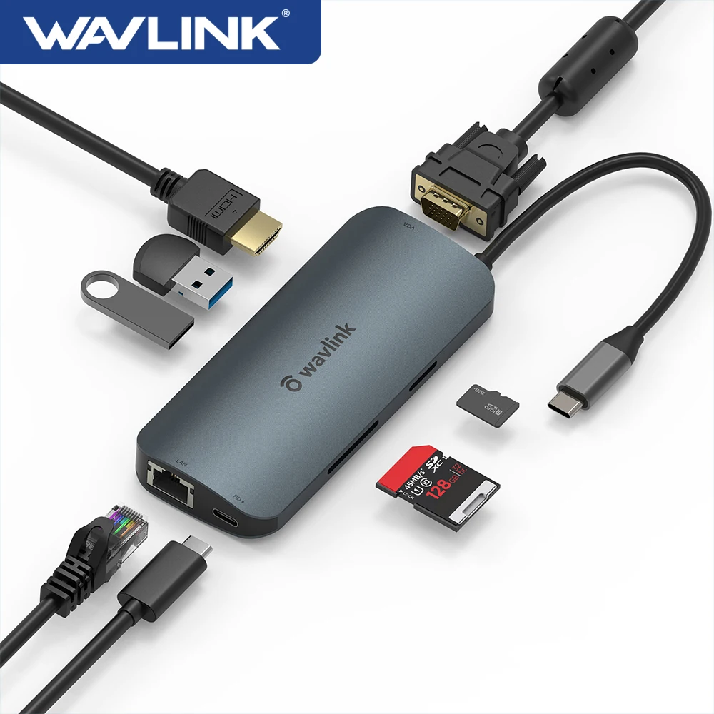 Wavlink USB-C HUB High Speed Type-C HDMI VGA Adapter RJ45 Lan Ethernet SD TF USB Splittefor MacBook Laptop Computer Accessories
Wavlink USB-C HUB High Speed Type-C HDMI VGA Adapter RJ45 Lan Ethernet SD TF USB Splittefor MacBook Laptop Computer Accessories