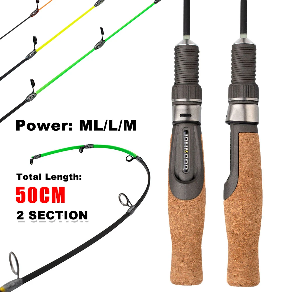 50cm Winter Ice Fishing Rod UL/ML/M Power Fiber Glass Ultra-Soft Tip Spinning Rod Cork Wooden Handle 2-Section Freshwater Rod
50cm Winter Ice Fishing Rod UL/ML/M Power Fiber Glass Ultra-Soft Tip Spinning Rod Cork Wooden Handle 2-Section Freshwater Rod