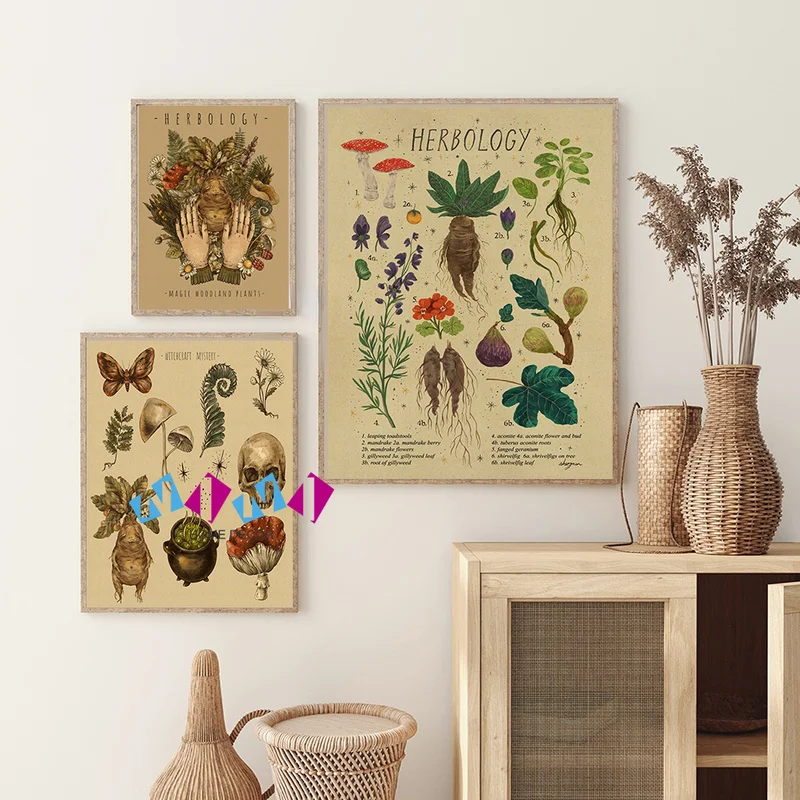 Vintage Magic Kraft Paper Poster Botanical Celestial Floral Wall Posters Boho Decor Witchcraft Plant Wall Art Picture Home Decor
Vintage Magic Kraft Paper Poster Botanical Celestial Floral Wall Posters Boho Decor Witchcraft Plant Wall Art Picture Home Decor