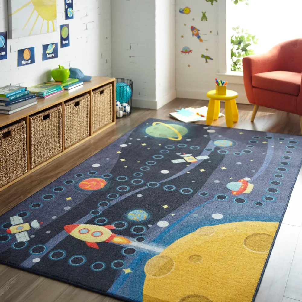 Mohawk Home Prismatic Space Rocket Multi Transitional Theme Kids Precision Printed Area Rug, 5'x8', Navy & Yellow
Mohawk Home Prismatic Space Rocket Multi Transitional Theme Kids Precision Printed Area Rug, 5'x8', Navy & Yellow