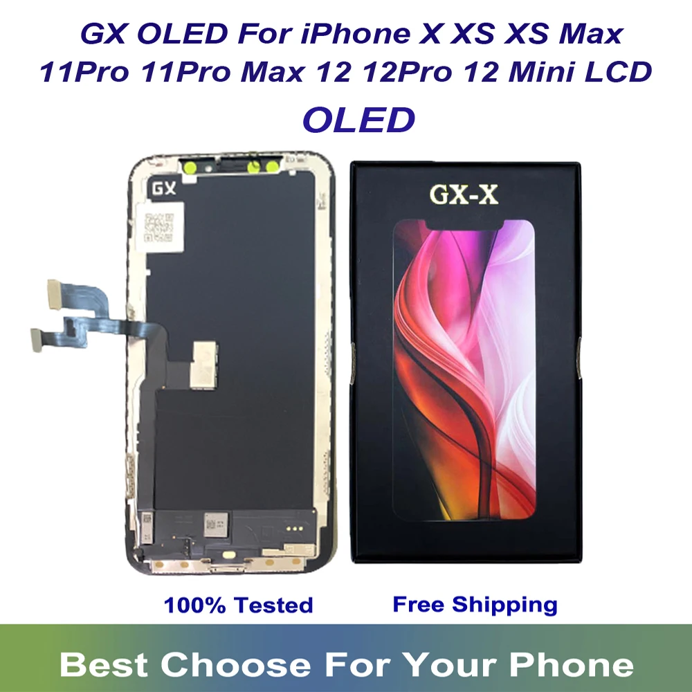 New GX OLED Screen For iPhone X XS Max 11 Pro Max 12 Pro Max 12 Mini LCD Display Touch Screen Digitizer Assembly Replacement
New GX OLED Screen For iPhone X XS Max 11 Pro Max 12 Pro Max 12 Mini LCD Display Touch Screen Digitizer Assembly Replacement