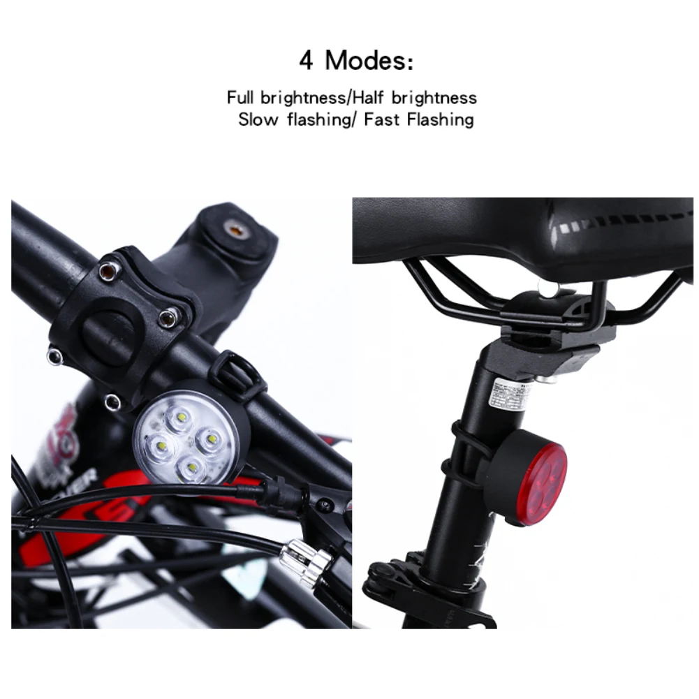 New Four Lamp Bicycle Light Mountain Bike Front Light Tail Light Night Safety Warning Light USB Charging Bicycle Accessories
New Four Lamp Bicycle Light Mountain Bike Front Light Tail Light Night Safety Warning Light USB Charging Bicycle Accessories