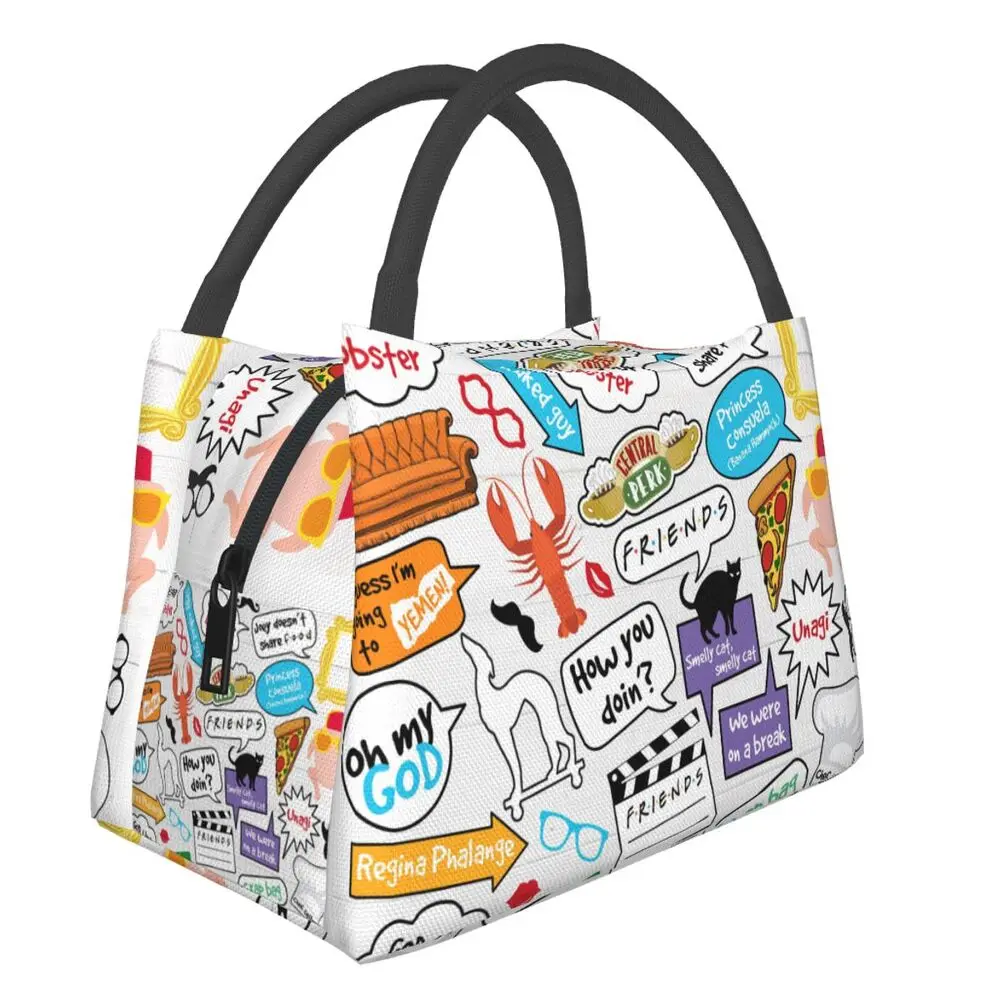 Изолированные сумки для обедов для друзей для женщин, Классический Портативный термоохладитель для ТВ-шоу, коробка для бенто, для кемпинга и путешествий
Изолированные сумки для обедов для друзей для женщин, Классический Портативный термоохладитель для ТВ-шоу, коробка для бенто, для кемпинга и путешествий