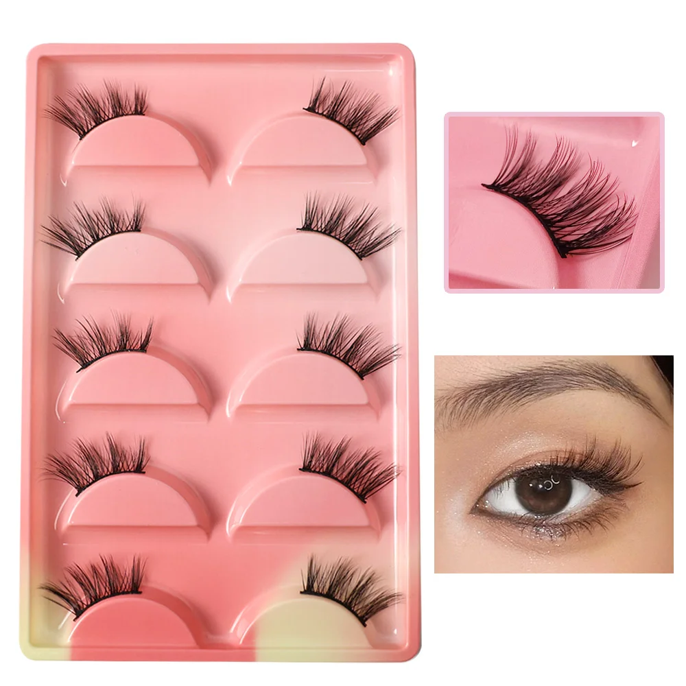 3D Faux Mink Lashes 5-Pairs Half Lashes Natural Lashes Thick False Eyelashes Lashes Mink Fluffy Makeup Lash Extension Supplies
3D Faux Mink Lashes 5-Pairs Half Lashes Natural Lashes Thick False Eyelashes Lashes Mink Fluffy Makeup Lash Extension Supplies