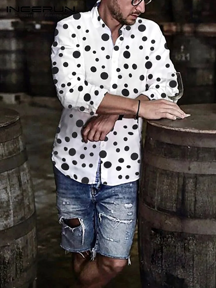 INCERUN Fashion Men Shirt Polka Dot Print Lapel Long Sleeve Casual Button Business Shirts Streetwear 2022 Handsome Camisas S-5XL
INCERUN Fashion Men Shirt Polka Dot Print Lapel Long Sleeve Casual Button Business Shirts Streetwear 2022 Handsome Camisas S-5XL