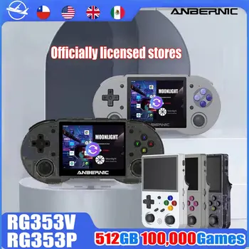 ANBERNIC RG353V RG353P Android 11 Linux OS HD Simulator 3.5 INCH 640*480 Handheld Game Player Handle Retro 512G 100,000 Game PSP