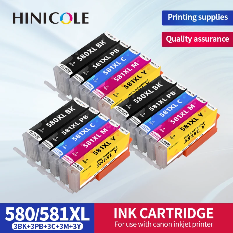 HINICOLE Compatible for Canon PIXMA TR7550 TR8550 TS6150 TS6151 TS8150 printer Suit For PGI-580 CLI-581 PGI580 CLI581 Cartridge
HINICOLE Compatible for Canon PIXMA TR7550 TR8550 TS6150 TS6151 TS8150 printer Suit For PGI-580 CLI-581 PGI580 CLI581 Cartridge