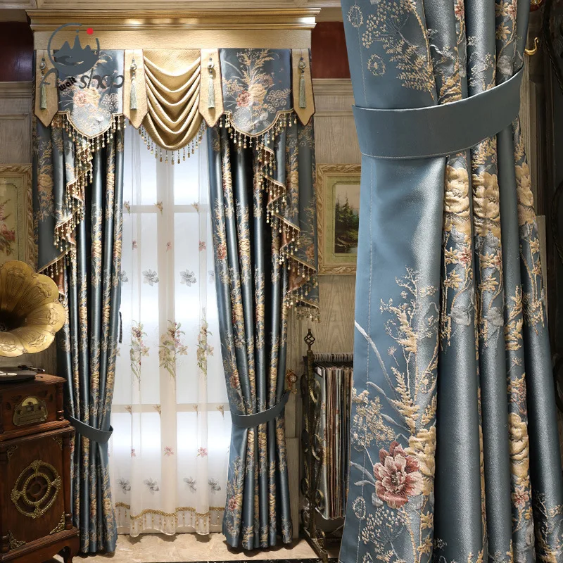 American Style Thickened Jacquard Shading Cloth Palace Noble Luxury Elegant Balckout Curtains for Living Room Dining Bedroom
American Style Thickened Jacquard Shading Cloth Palace Noble Luxury Elegant Balckout Curtains for Living Room Dining Bedroom