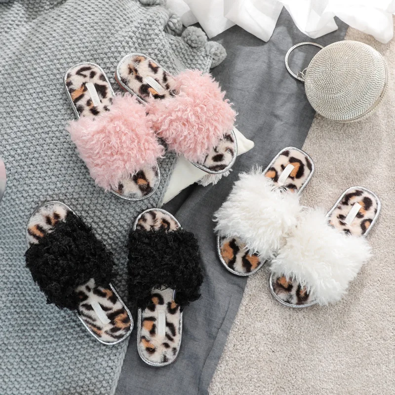 Open Toe Plush Bedroom Slippers Curly Leopard Pattern Floor Comfortable Soft Cotton Fluffy Sandals House Fur Slipper Home Shoes
Open Toe Plush Bedroom Slippers Curly Leopard Pattern Floor Comfortable Soft Cotton Fluffy Sandals House Fur Slipper Home Shoes