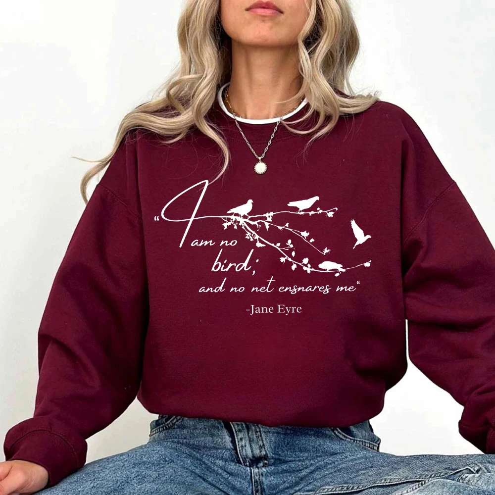 I Am No Bird and Net Ensnares Me Женская одежда с птицами на ветке Jane Eyre Book Толстовка птицей