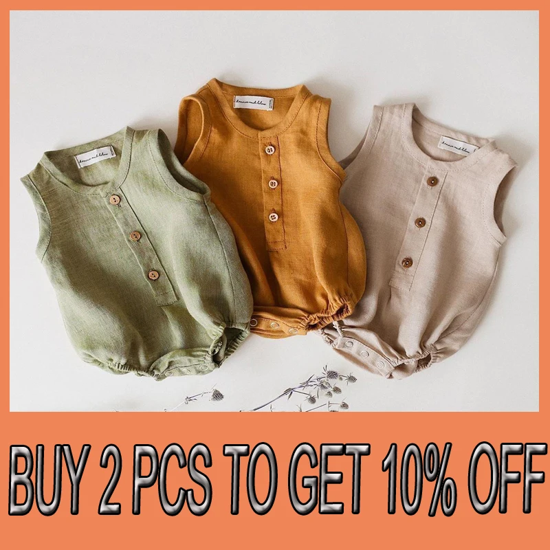 Cotton Linen Baby Boys Romper Summer Sleeveless Infant Kids Jumpsuit for Toddler Baby Clothing Set Children Vest
Cotton Linen Baby Boys Romper Summer Sleeveless Infant Kids Jumpsuit for Toddler Baby Clothing Set Children Vest