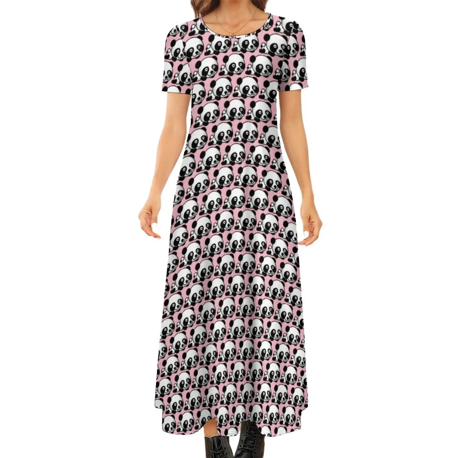 Pink Panda Dress Cute Animal Print Kawaii Maxi Dress Womens Short Sleeve Street Style Bohemia Long Dresses Large Size
Pink Panda Dress Cute Animal Print Kawaii Maxi Dress Womens Short Sleeve Street Style Bohemia Long Dresses Large Size