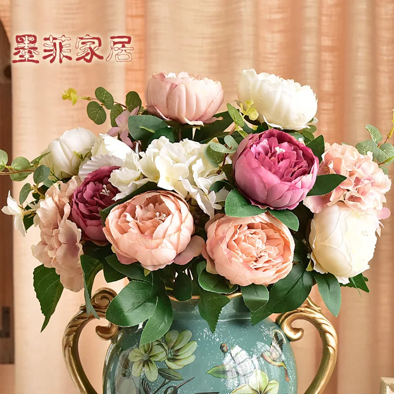 

Декоративные украшения, эмуляционный цветок розы, американский поддельный цветок и композиция из шелковых цветов, букет сушеных цветов