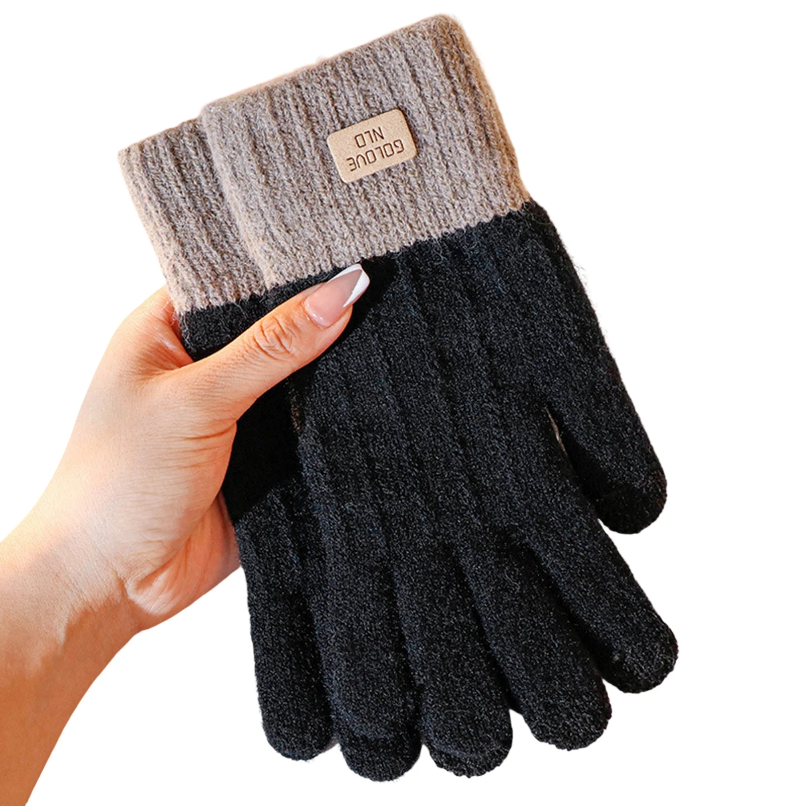 

Unisex Cycling Knit Winter Gloves Warm Fleece Lined Knit Gloves with Touchscreen for Cold Weather Protect Hands