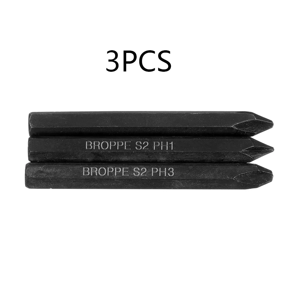 3pcs 80mm Cross Magnetic Precision Screwdriver Bits Set 8mm Hex Shank PH1 PH2 PH3 S2 Impact Driver Rechargeable Hand Repair Tool
3pcs 80mm Cross Magnetic Precision Screwdriver Bits Set 8mm Hex Shank PH1 PH2 PH3 S2 Impact Driver Rechargeable Hand Repair Tool