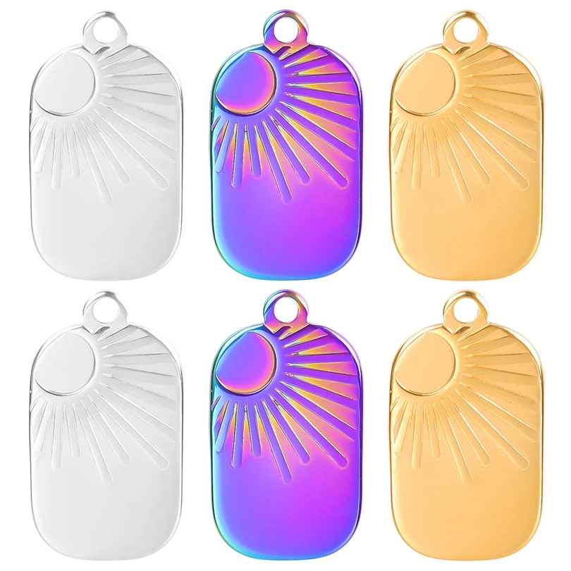 3pcs/lot Vintage Rectangle Sun Moon Charms Stainless Steel Necklace Pendants DIY Jewelry Making Handmade Supplies Accessories
3pcs/lot Vintage Rectangle Sun Moon Charms Stainless Steel Necklace Pendants DIY Jewelry Making Handmade Supplies Accessories