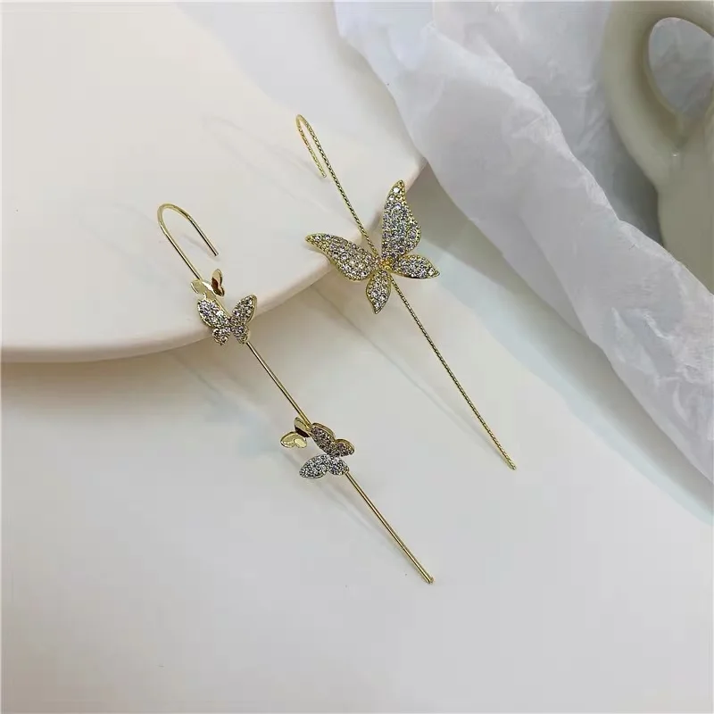Gold Color 2022 Fashion Rhinestone Piercing Single Earring Butterfly Flower Earrings for Women Fine Jewelry Gift
Gold Color 2022 Fashion Rhinestone Piercing Single Earring Butterfly Flower Earrings for Women Fine Jewelry Gift