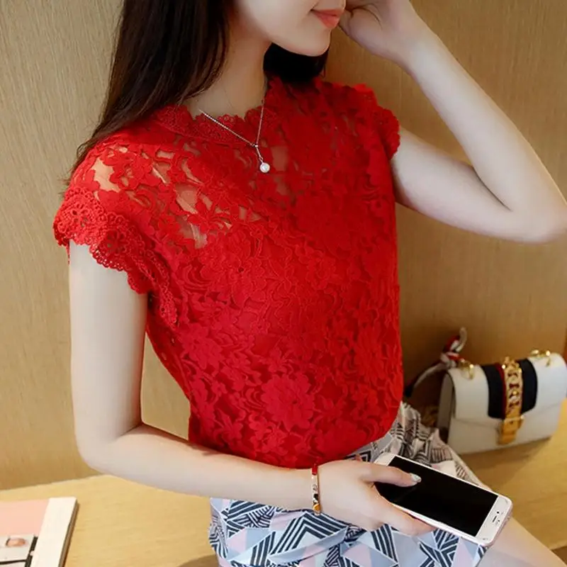 Lace Bottoming Shirt Women's 2022 Summer Large Size Blouse Solid Color Korean Office Slim Sleeveless Stand-up Collar Top Red
Lace Bottoming Shirt Women's 2022 Summer Large Size Blouse Solid Color Korean Office Slim Sleeveless Stand-up Collar Top Red