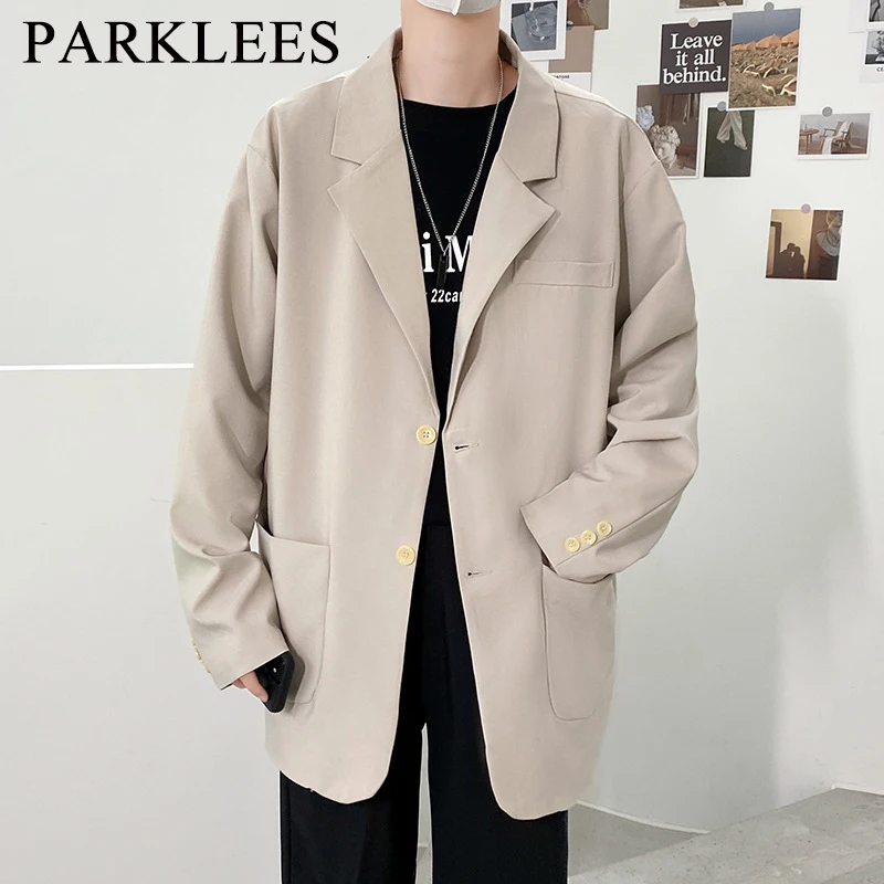 Parklees блейзер цвета хаки куртка для мужчин Модная Повседневная Свободная куртка в Корейском стиле хип-хоп Harajuku однотонная уличная одежда ку...
Parklees блейзер цвета хаки куртка для мужчин Модная Повседневная Свободная куртка в Корейском стиле хип-хоп Harajuku однотонная уличная одежда ку...