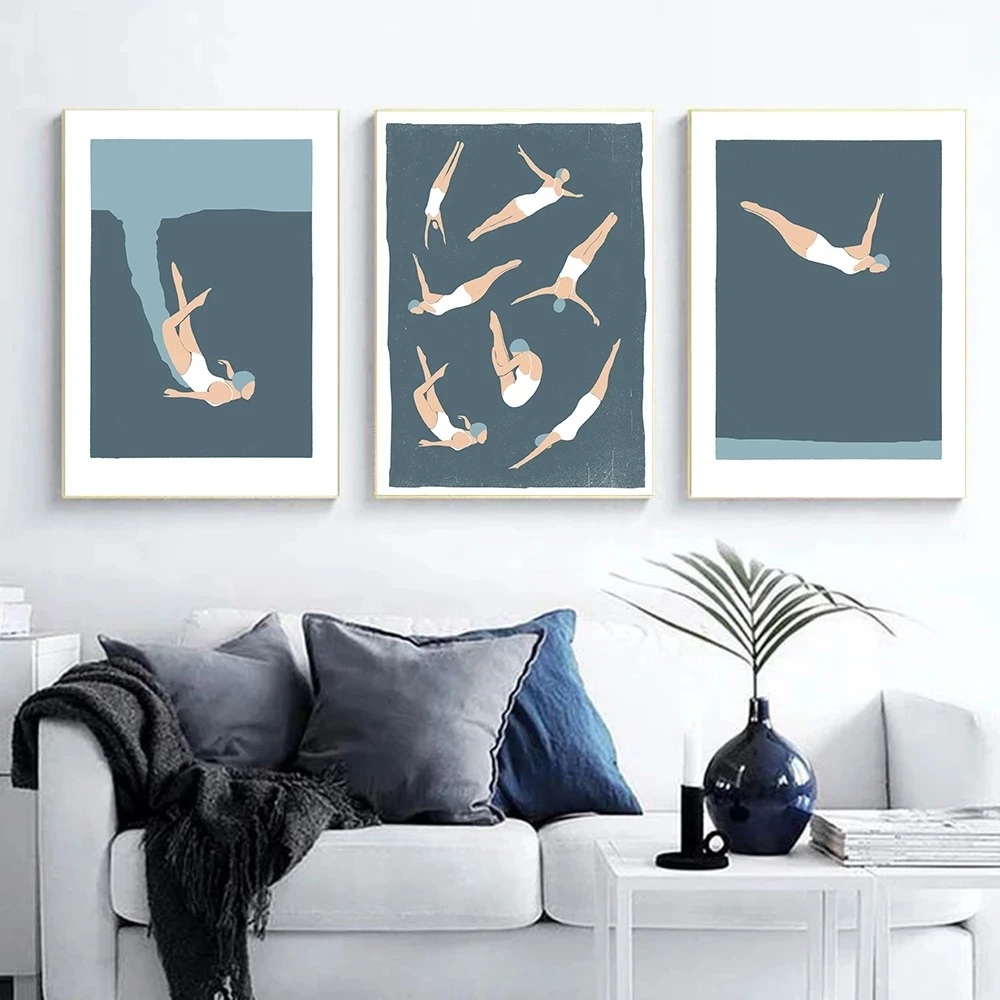 Modern Wall Art Print Posters Female Swimmer Diving Into Swimming Pool Swimming Canvas Painting Gym Office Kitchen Home Decor
Modern Wall Art Print Posters Female Swimmer Diving Into Swimming Pool Swimming Canvas Painting Gym Office Kitchen Home Decor