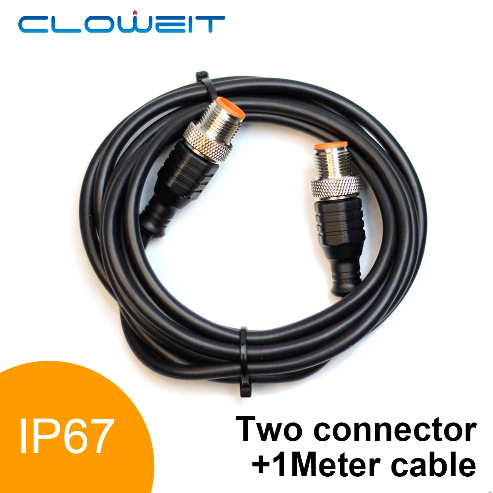 Cloweit 10PCS M12 Sensor Connector Male to Female Two head 1 Meter Extension Cable IP67 PVC 4/5/8 Pins plug-in Customize Cables
Cloweit 10PCS M12 Sensor Connector Male to Female Two head 1 Meter Extension Cable IP67 PVC 4/5/8 Pins plug-in Customize Cables
