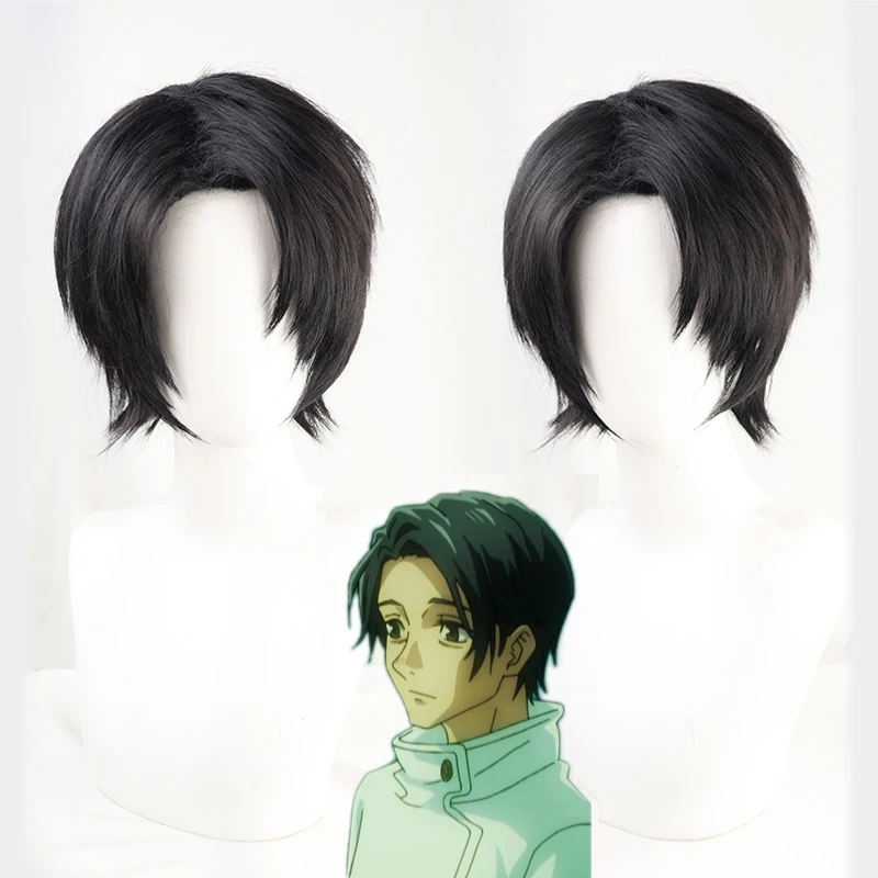 

Yuuta Okkotsu Yuta Cosplay Wig Anime Jujutsu Kaisen Short Black 3/7 Oblique Fringe Heat Resistant Synthetic Hair Wigs + Wig Cap